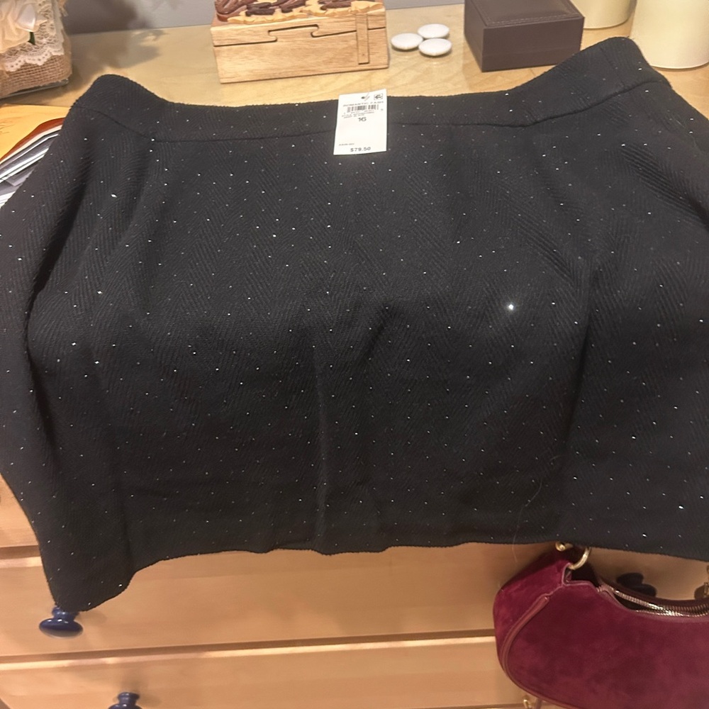 Elegant Black Skirt with Sparkling Accents